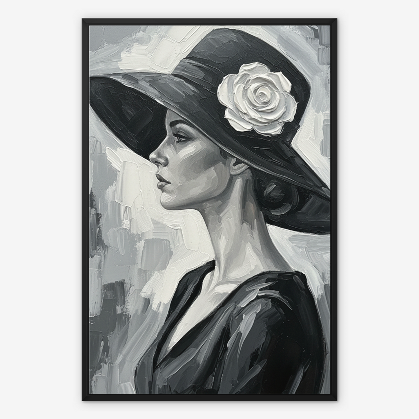 The Ash, framed canvas in black, front view
