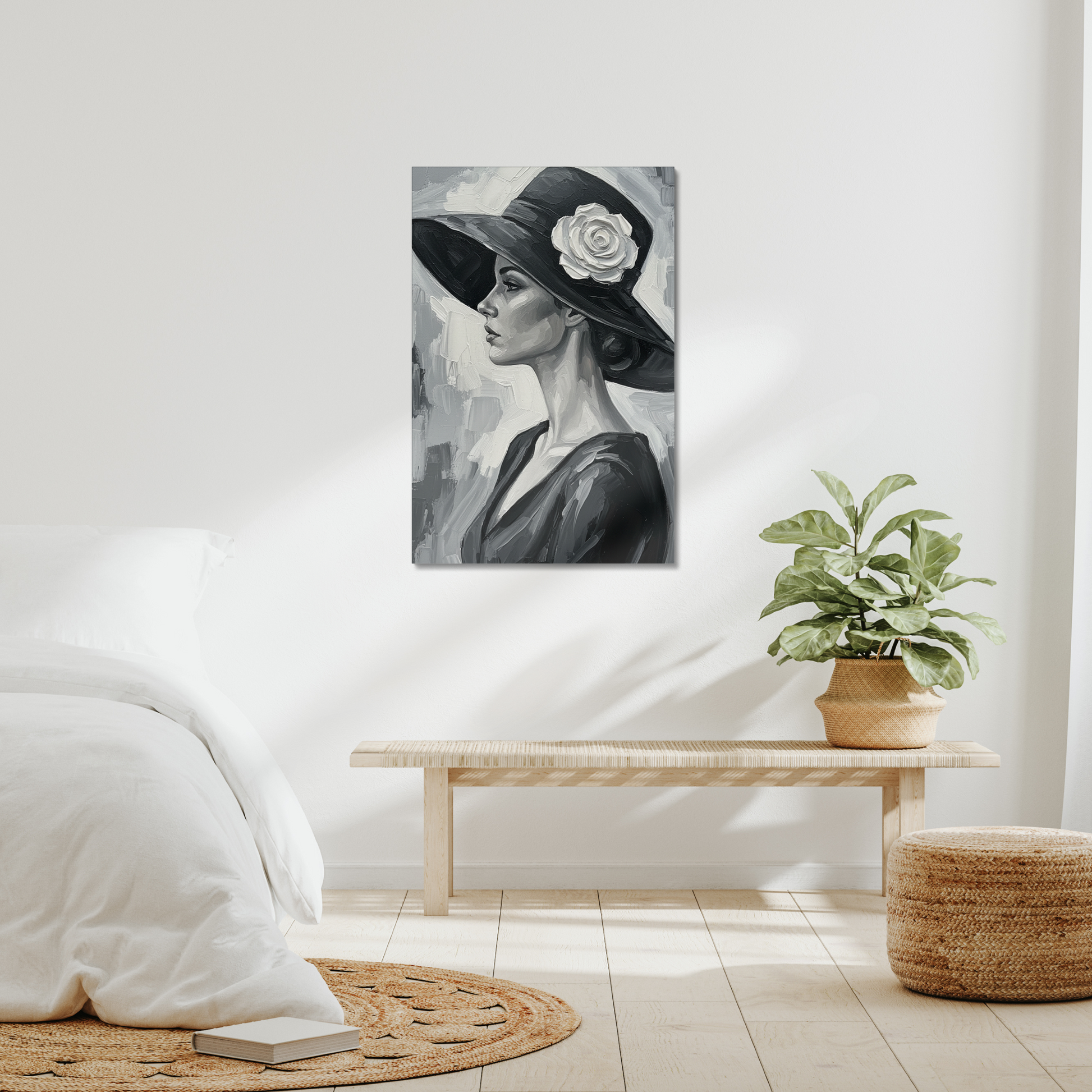 The Ash, stretched canvas in an interior setting