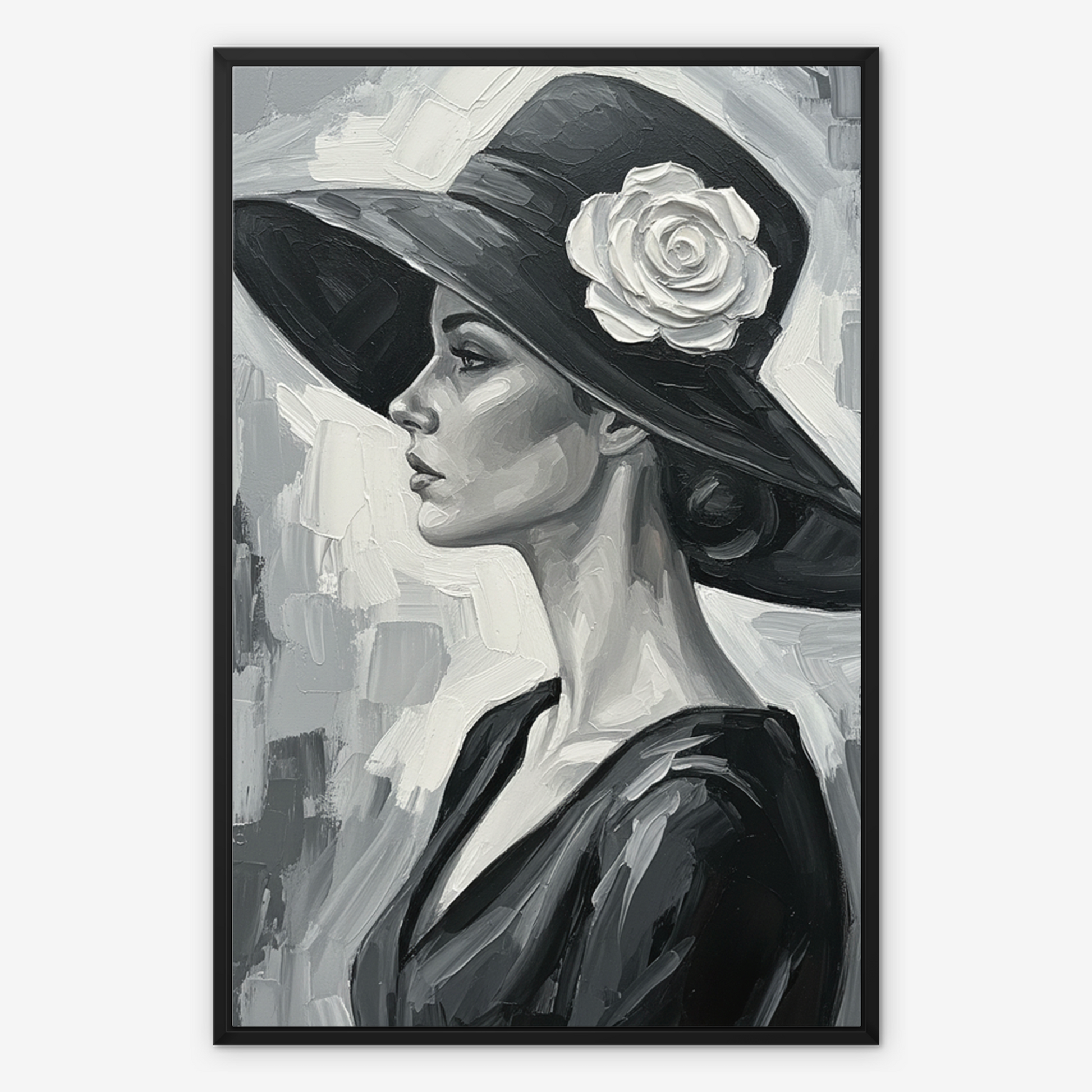The Ash, framed canvas in black, front view