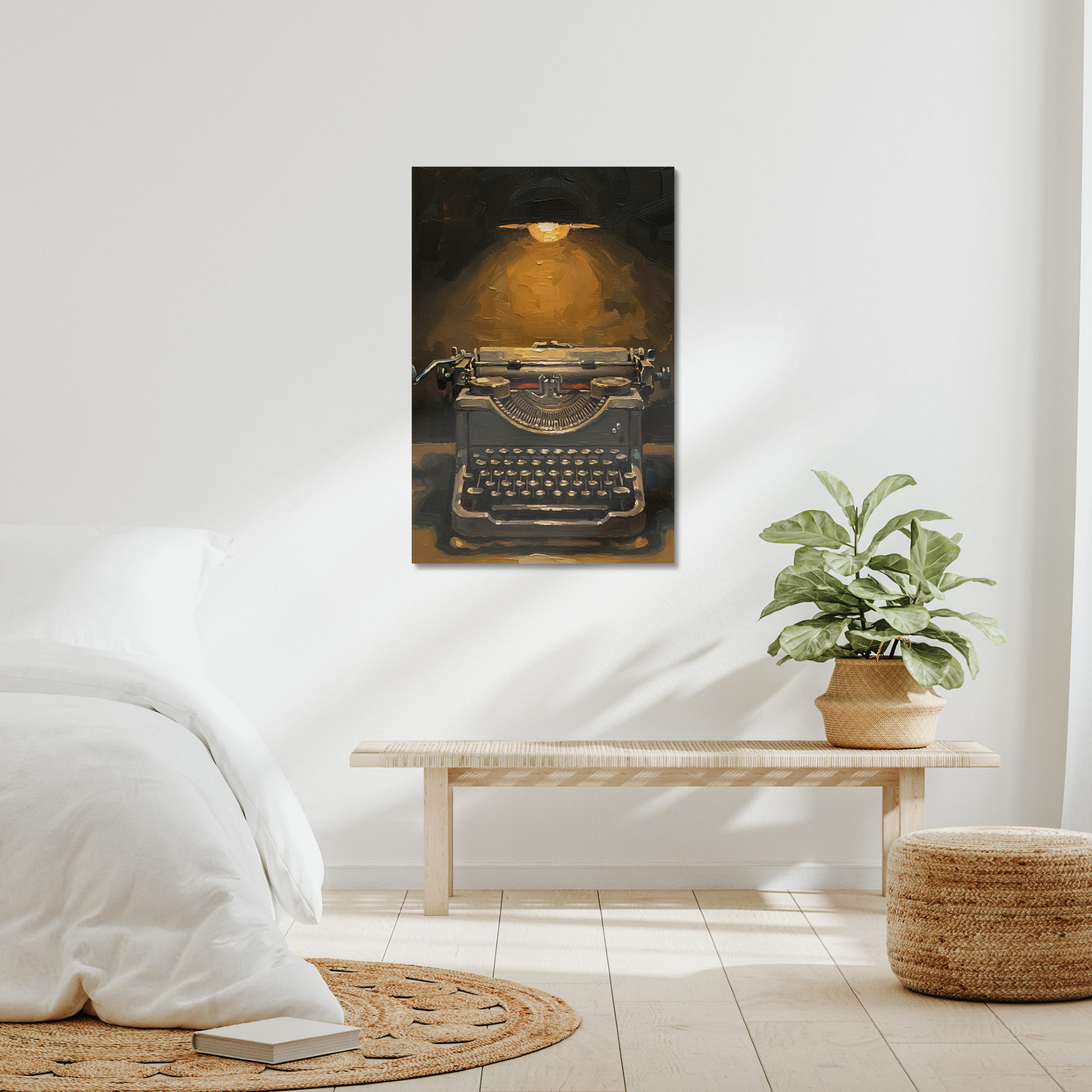 The Author, stretched canvas in an interior setting