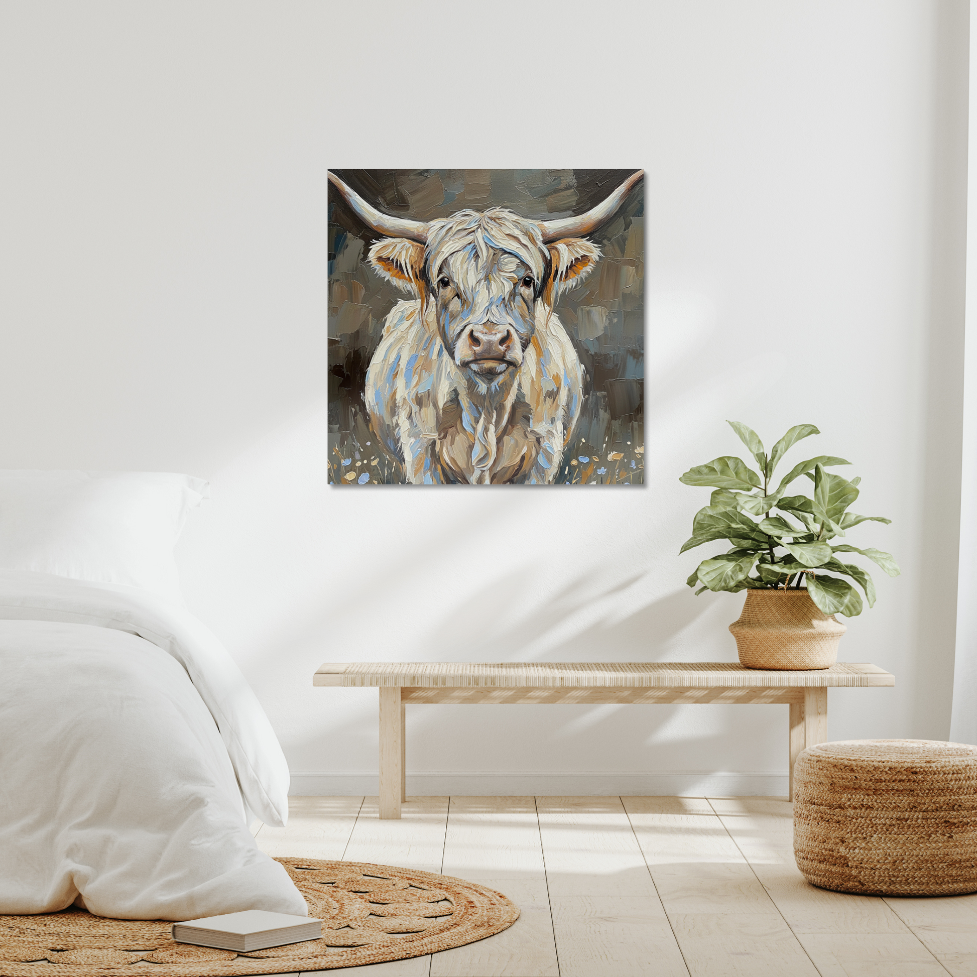 The NightKeeper, stretched canvas in an interior setting