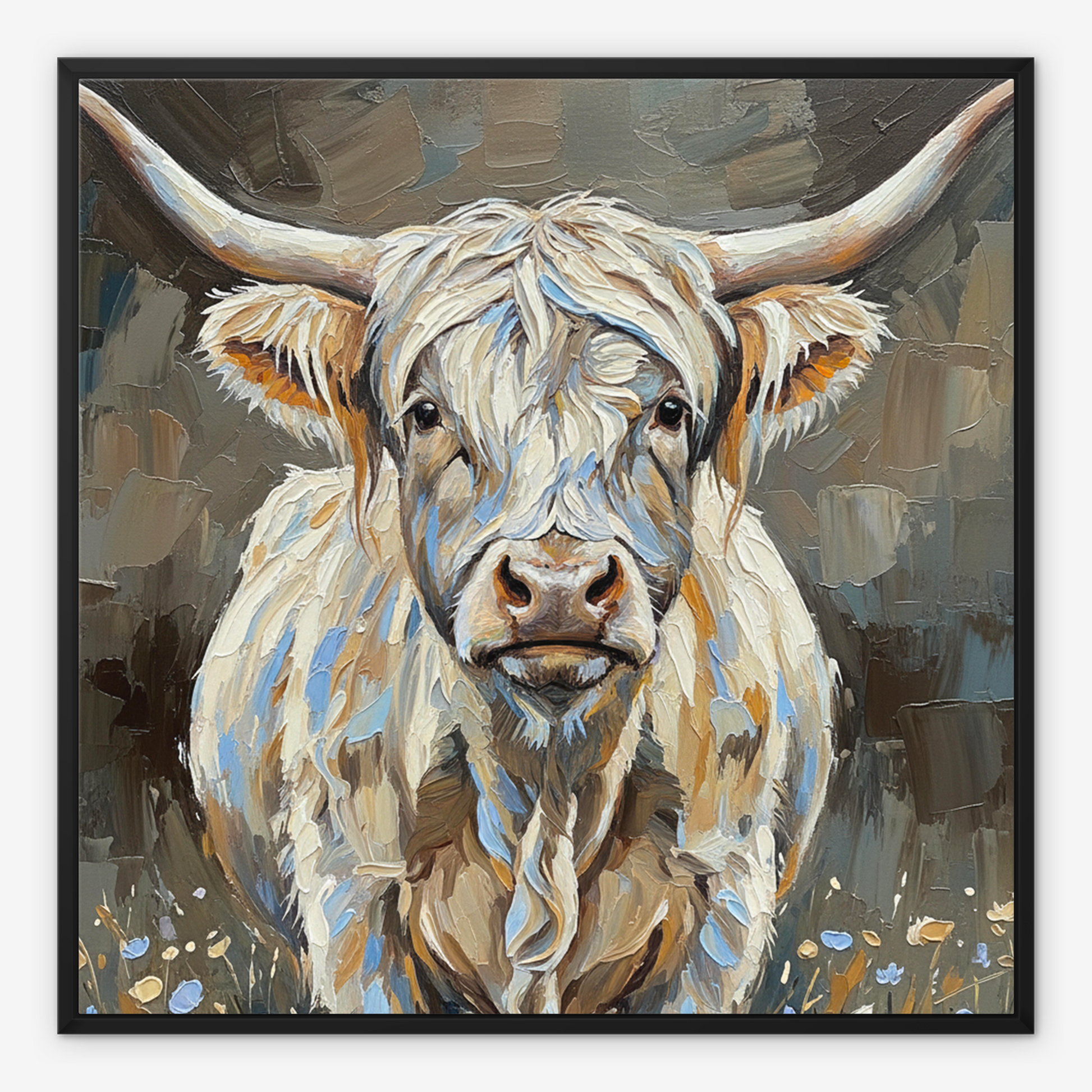 The NightKeeper, framed canvas in black, front view