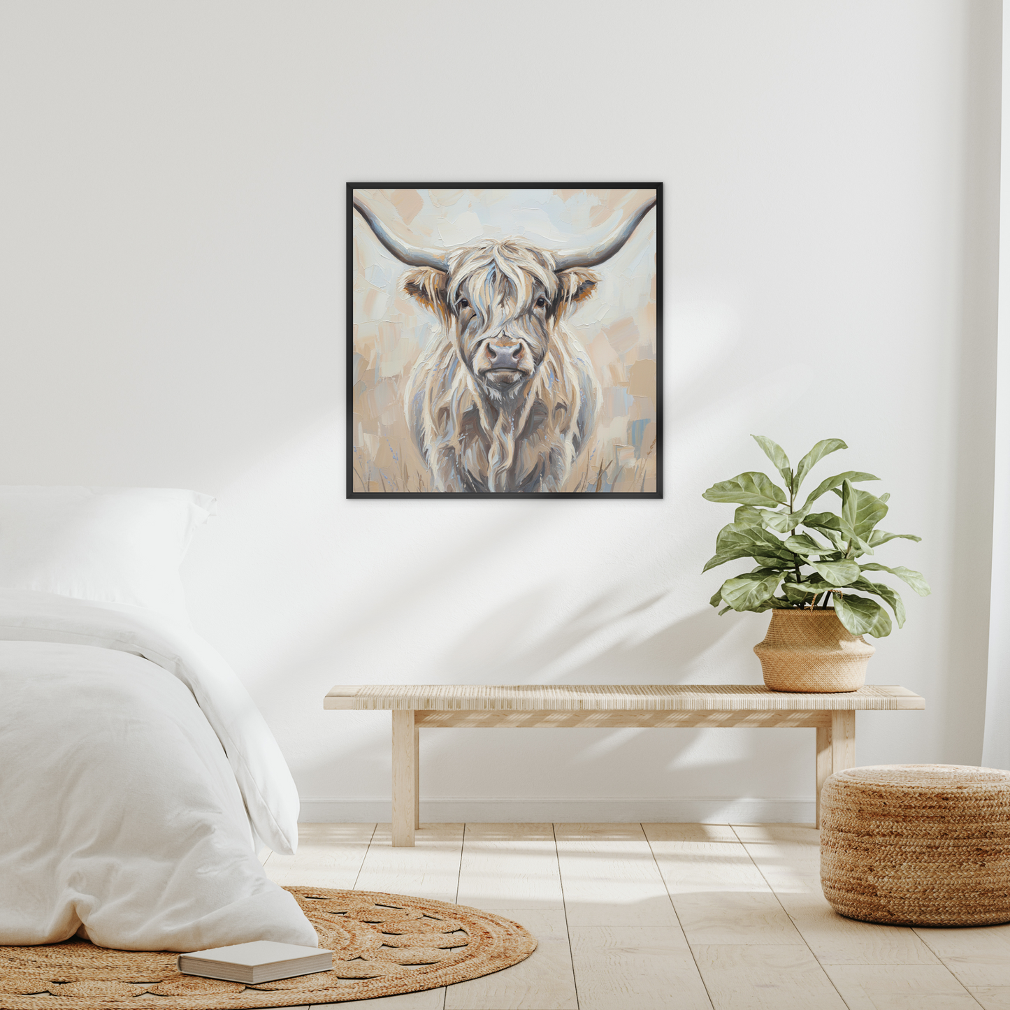 The DayKeeper, framed canvas in black, in an interior setting