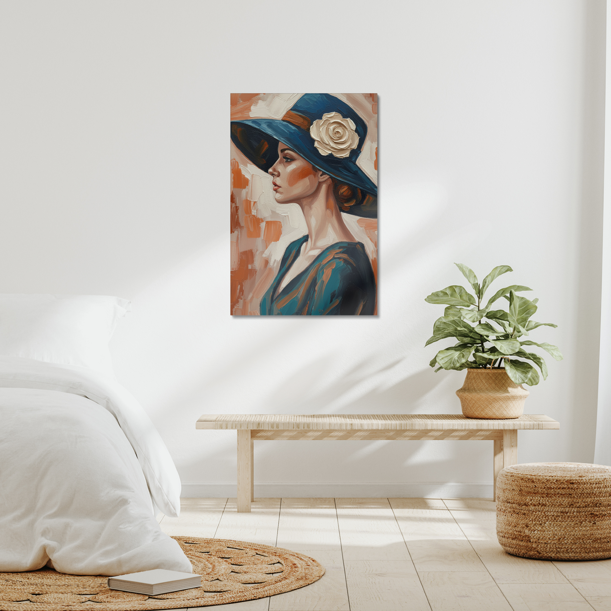 The Ember, stretched canvas in an interior setting
