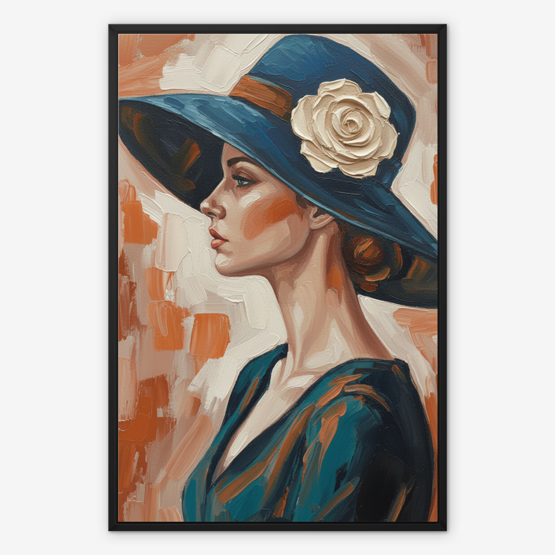 The Ember, framed canvas in black, front view