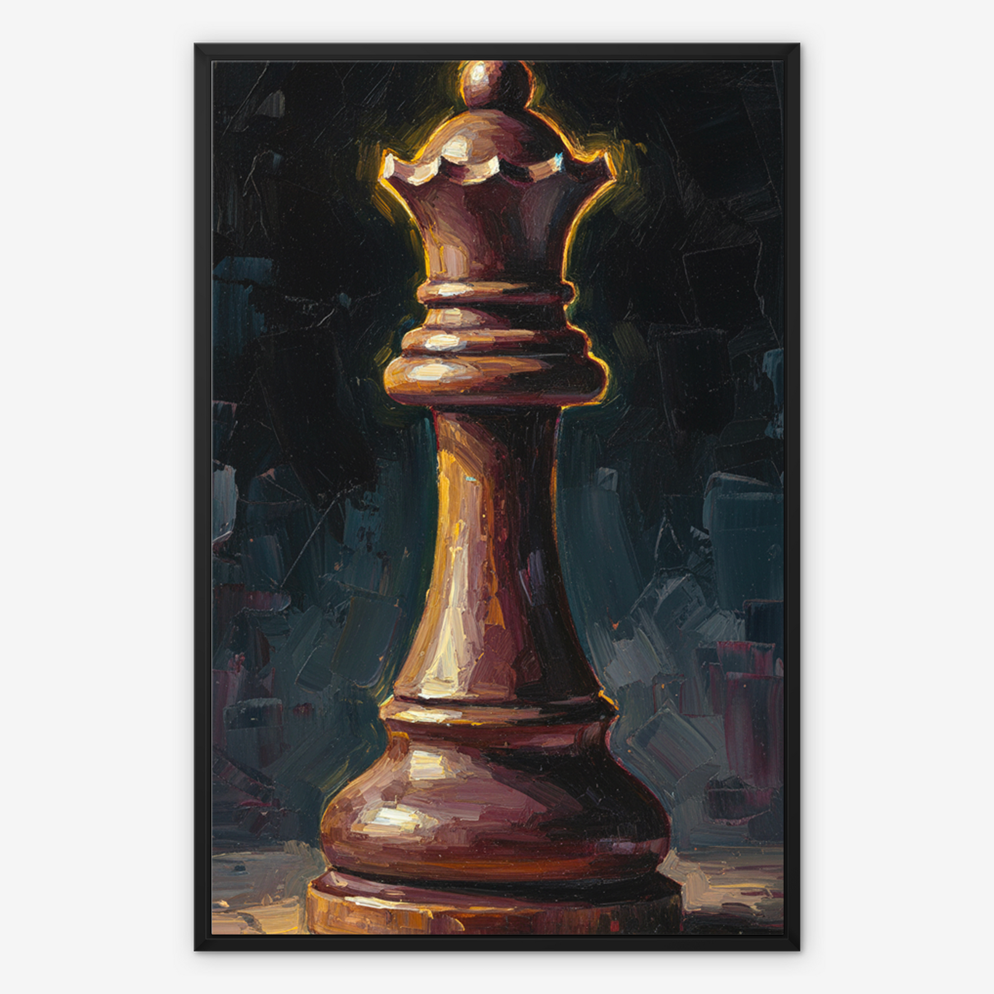 The First Move, framed canvas in black, front view