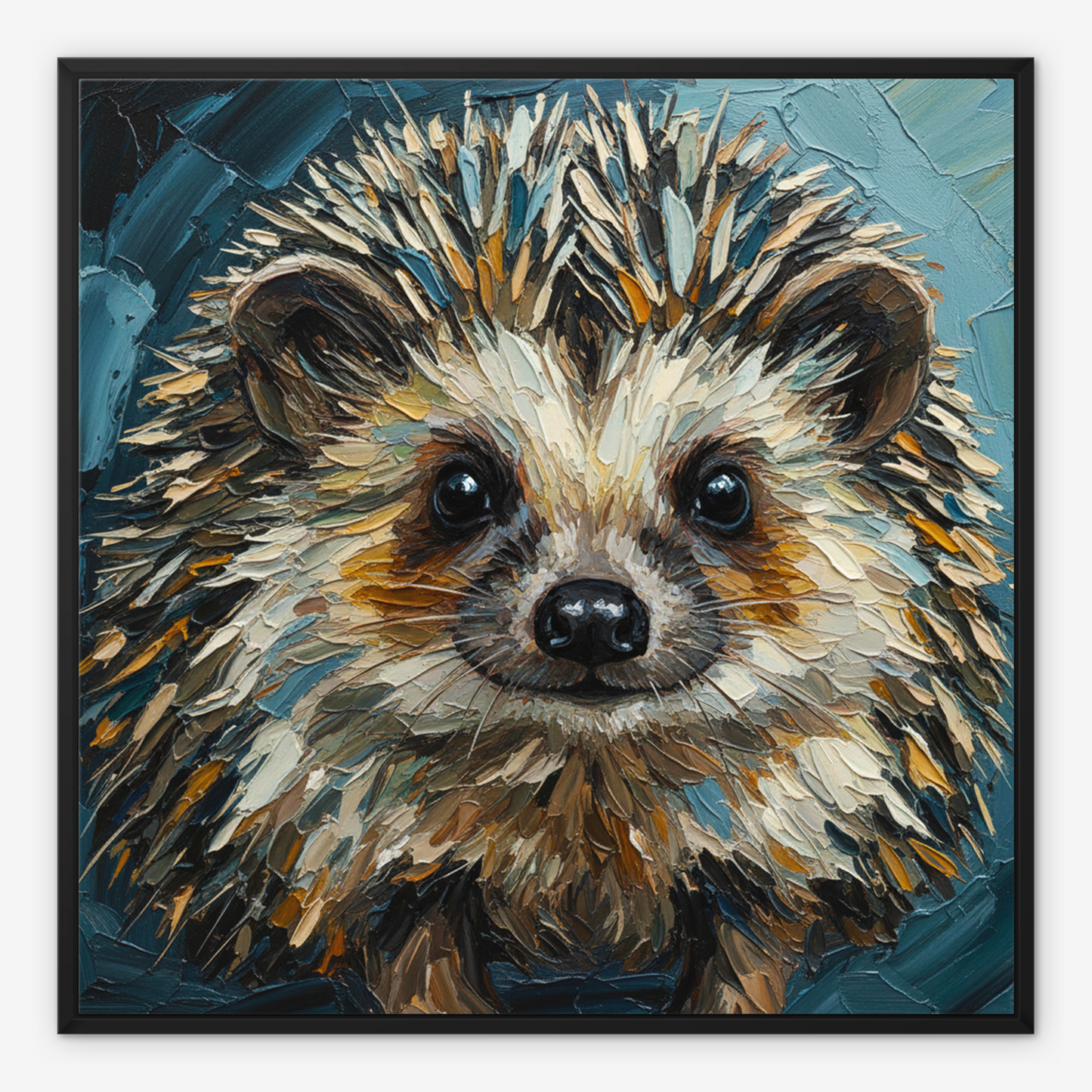 The Forager, framed canvas in black, front view