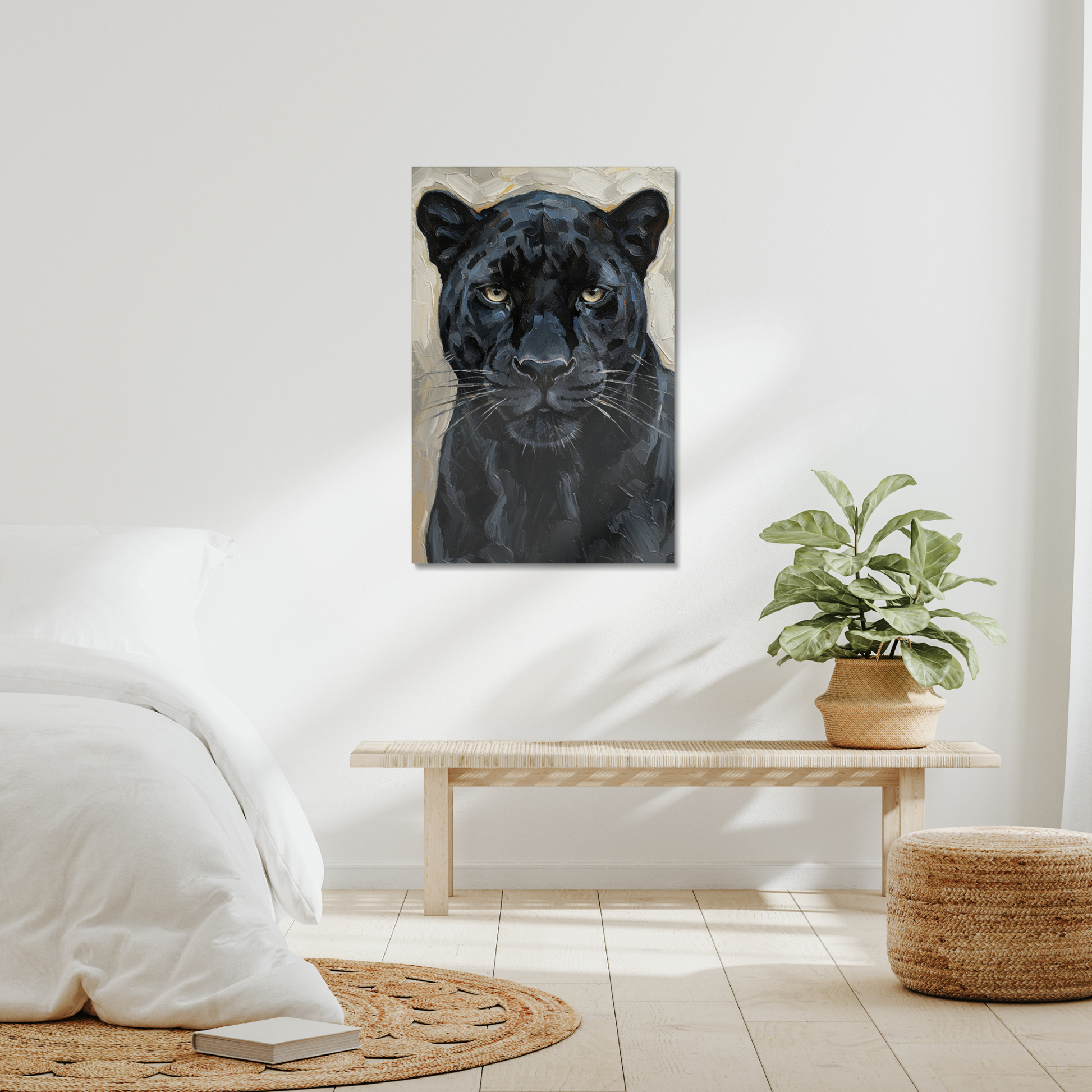The Silence, stretched canvas in an interior setting