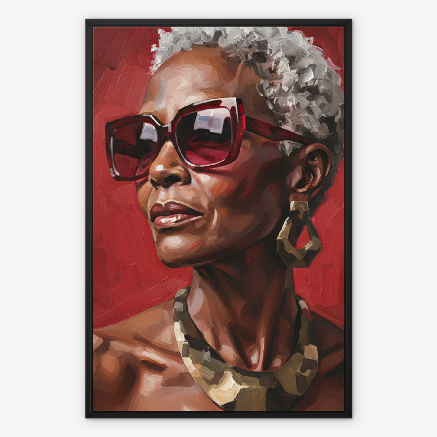 The Commanding Presence, framed canvas in black, front view