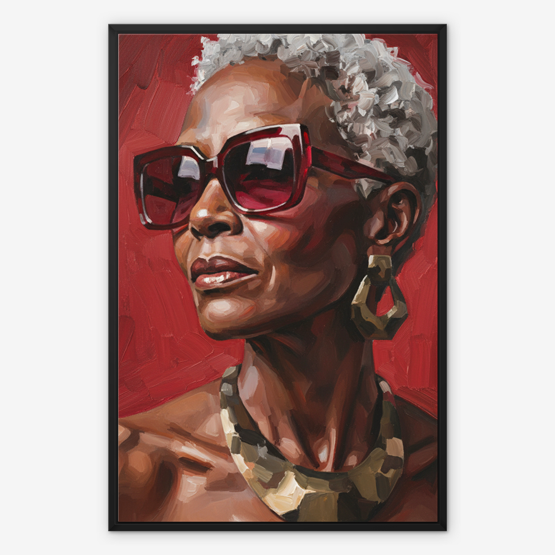The Commanding Presence, framed canvas in black, front view