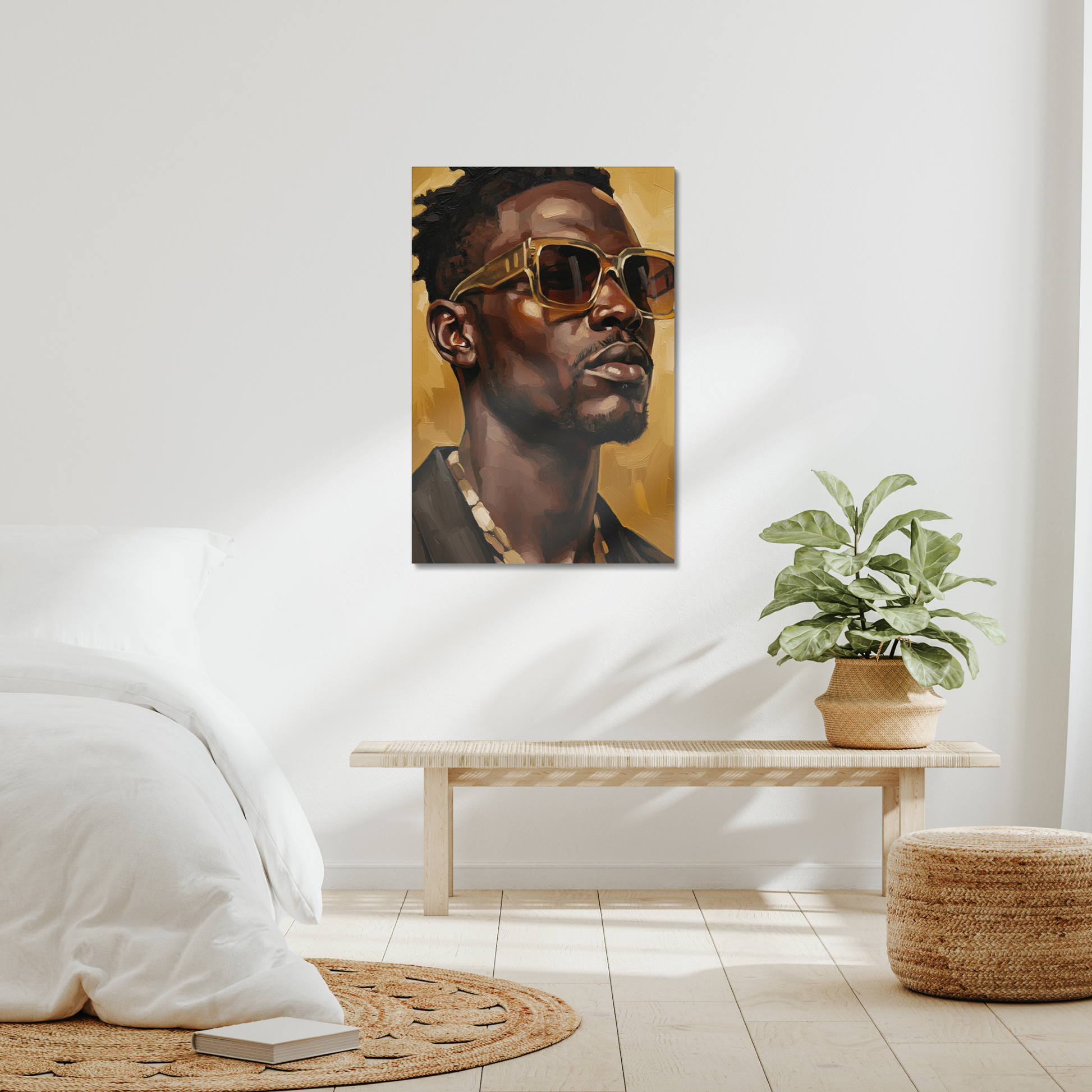 The Golden Presence, stretched canvas in an interior setting