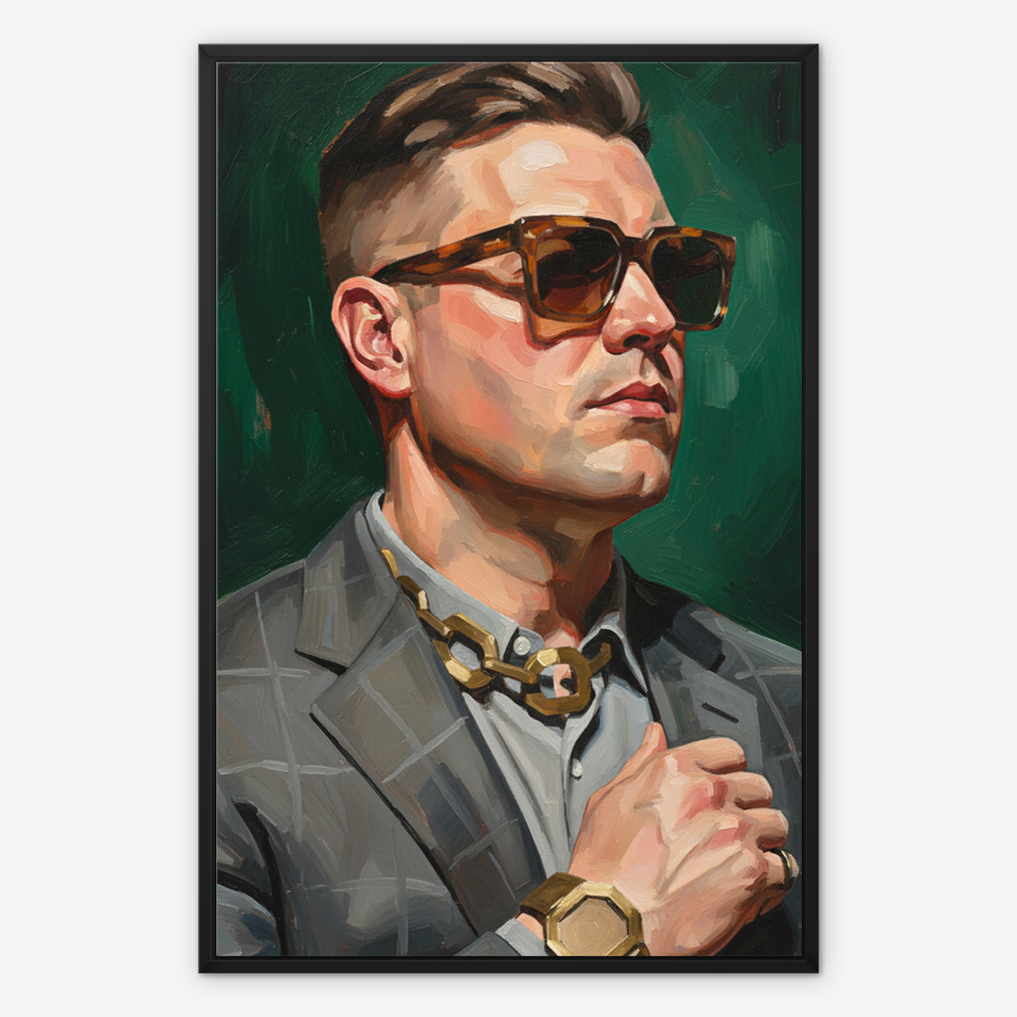 The Modern Presence, framed canvas in black, front view
