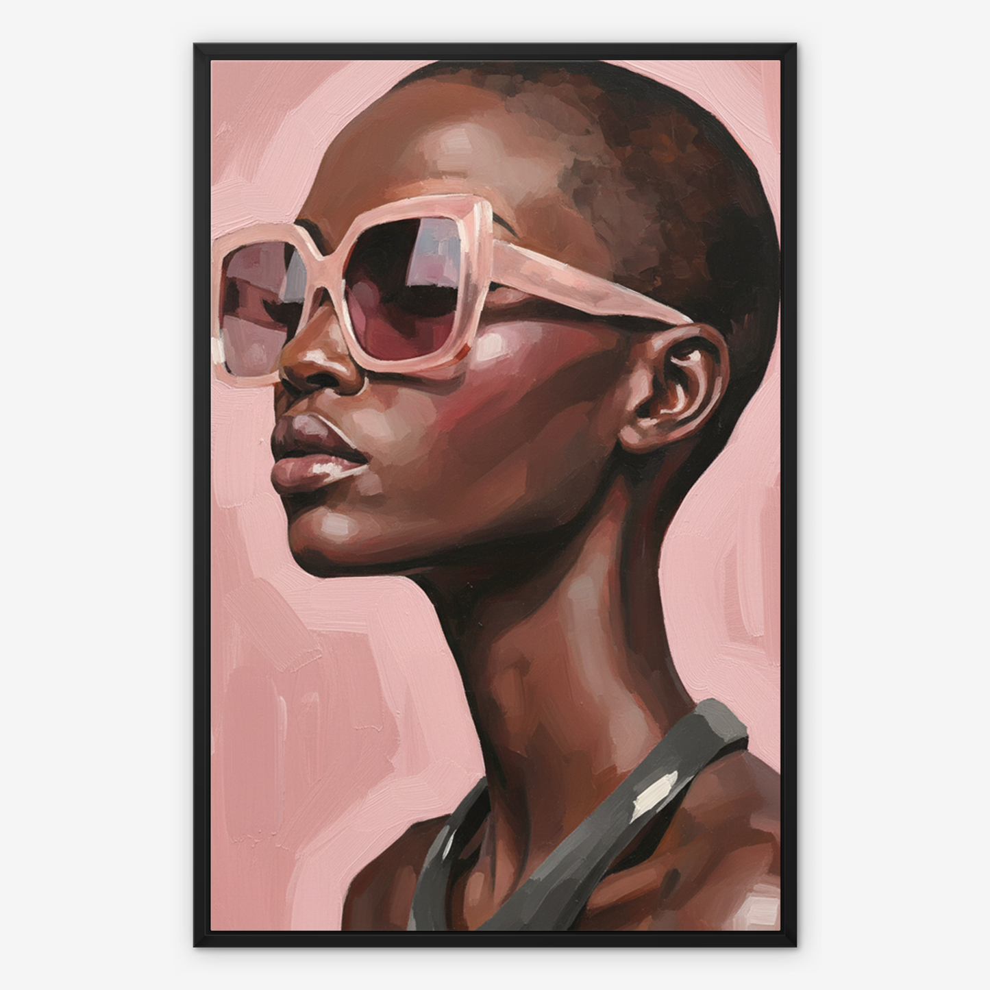 The Soft Presence, framed canvas in black, front view