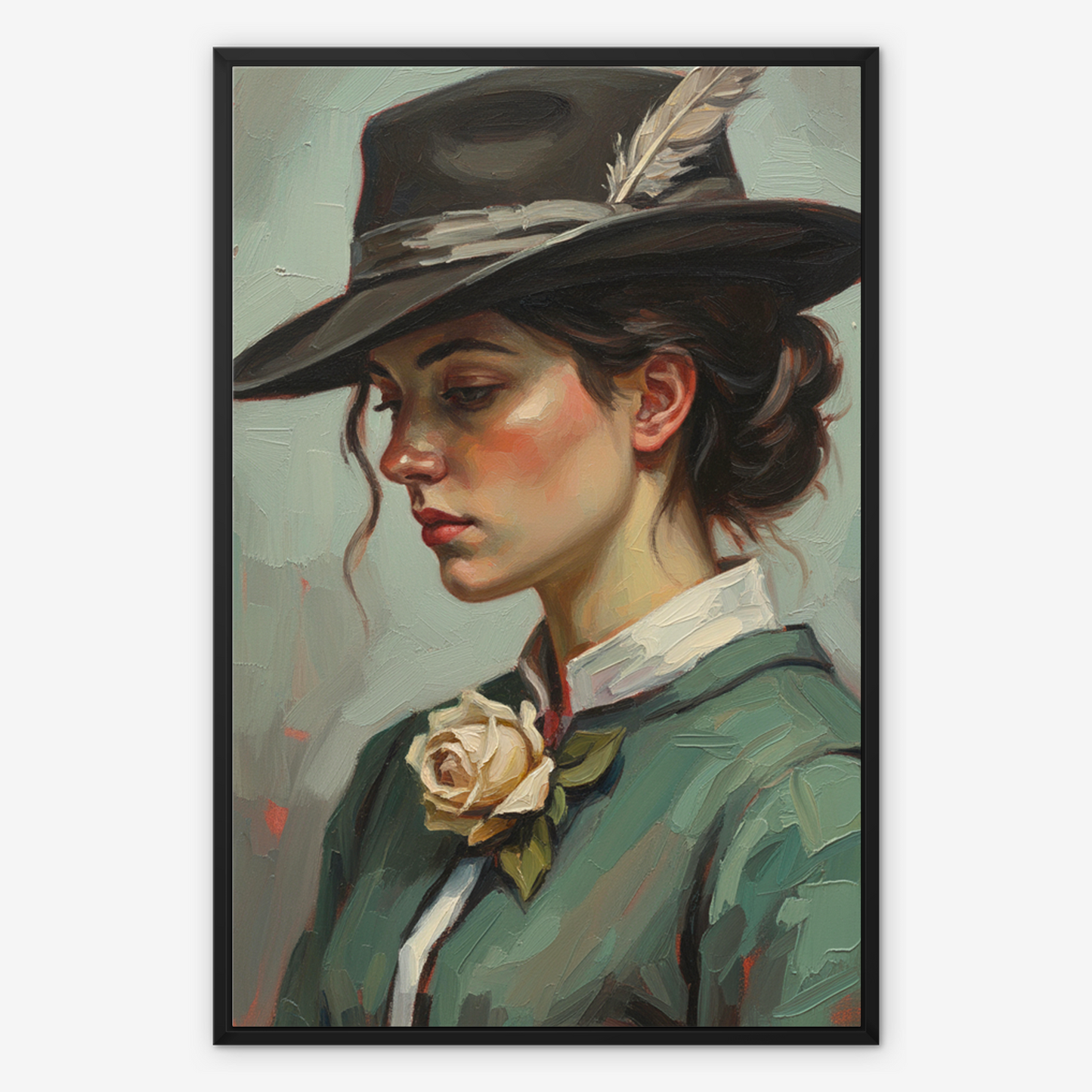 The Quiet After, framed canvas in black, front view